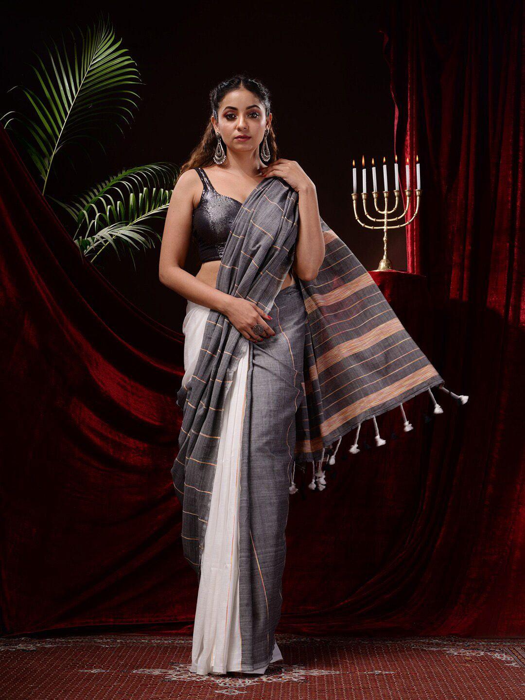 mitera striped pure cotton saree