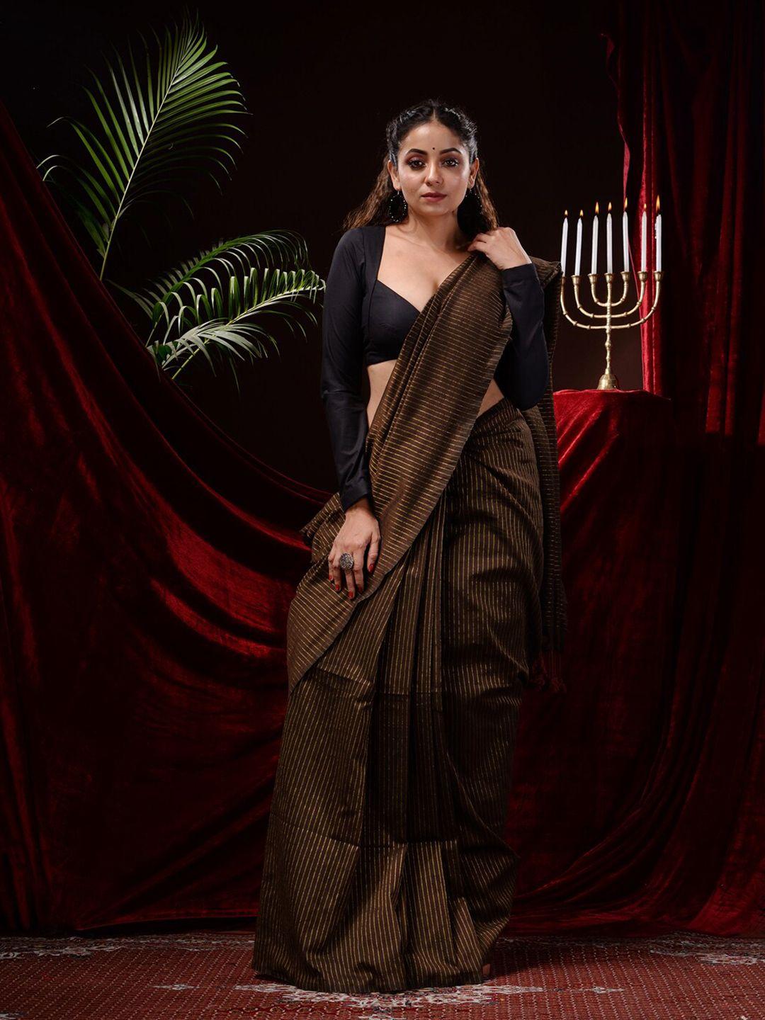 mitera striped pure cotton saree