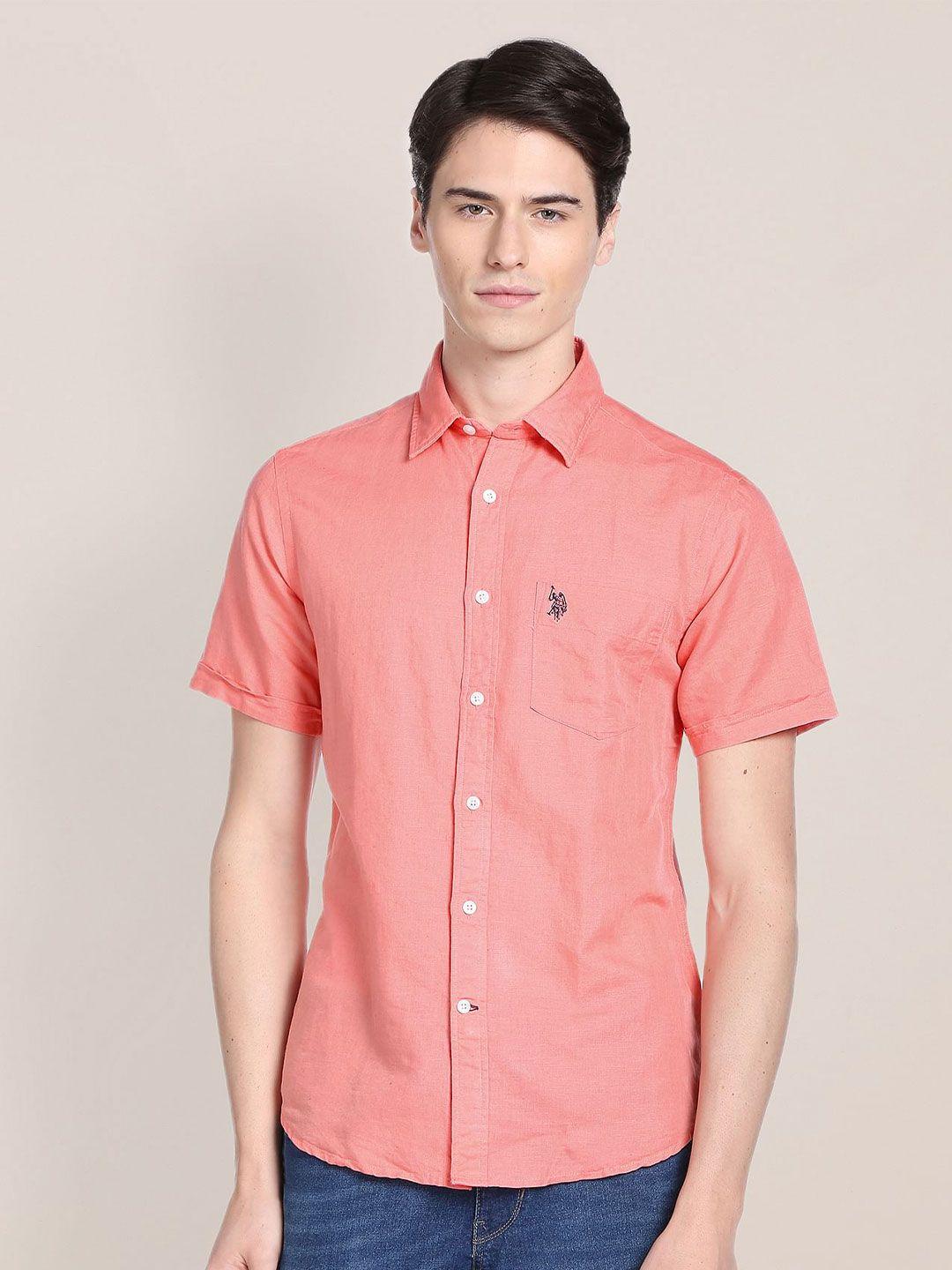 u.s. polo assn. spread collar casual spread collar cotton shirt