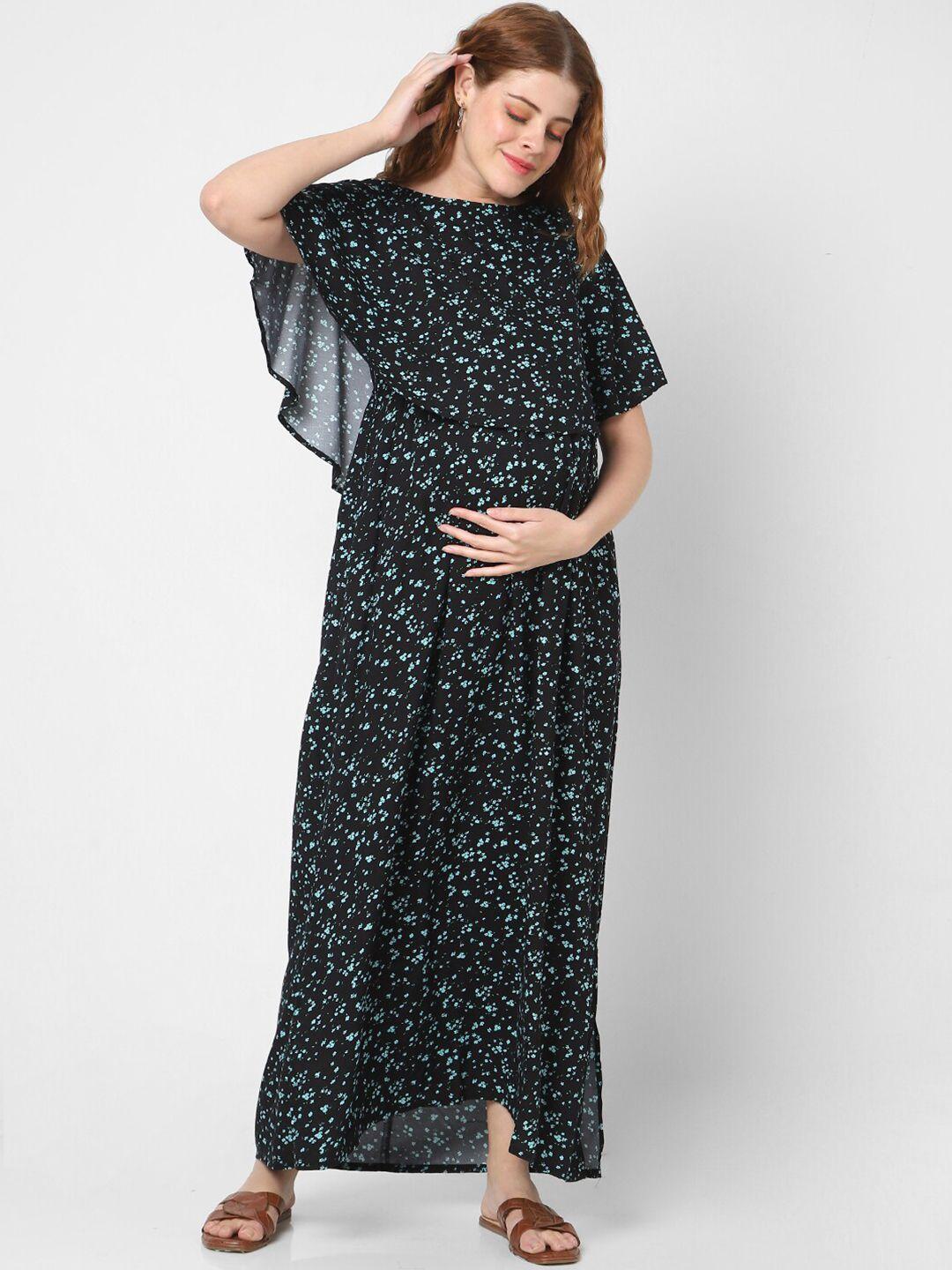 mystere paris floral maternity maxi dress