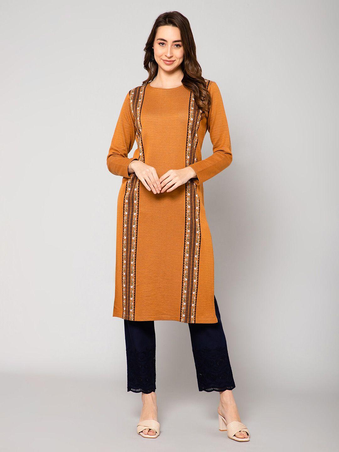 cantabil women striped printed straight kurta