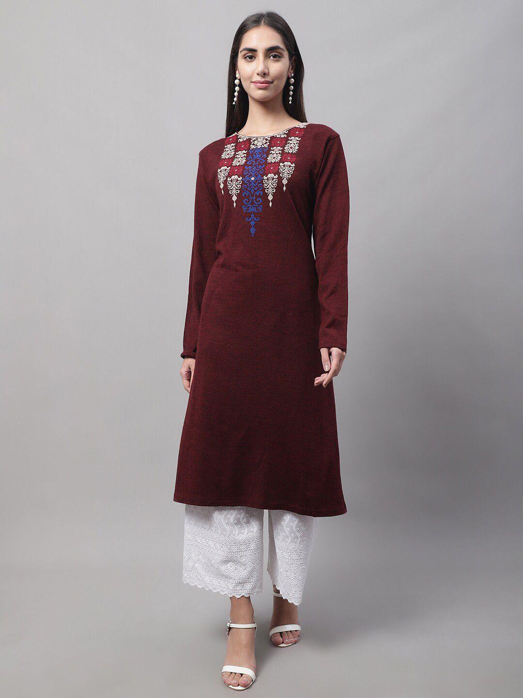 cantabil women ethnic motifs yoke design acrylic kurta