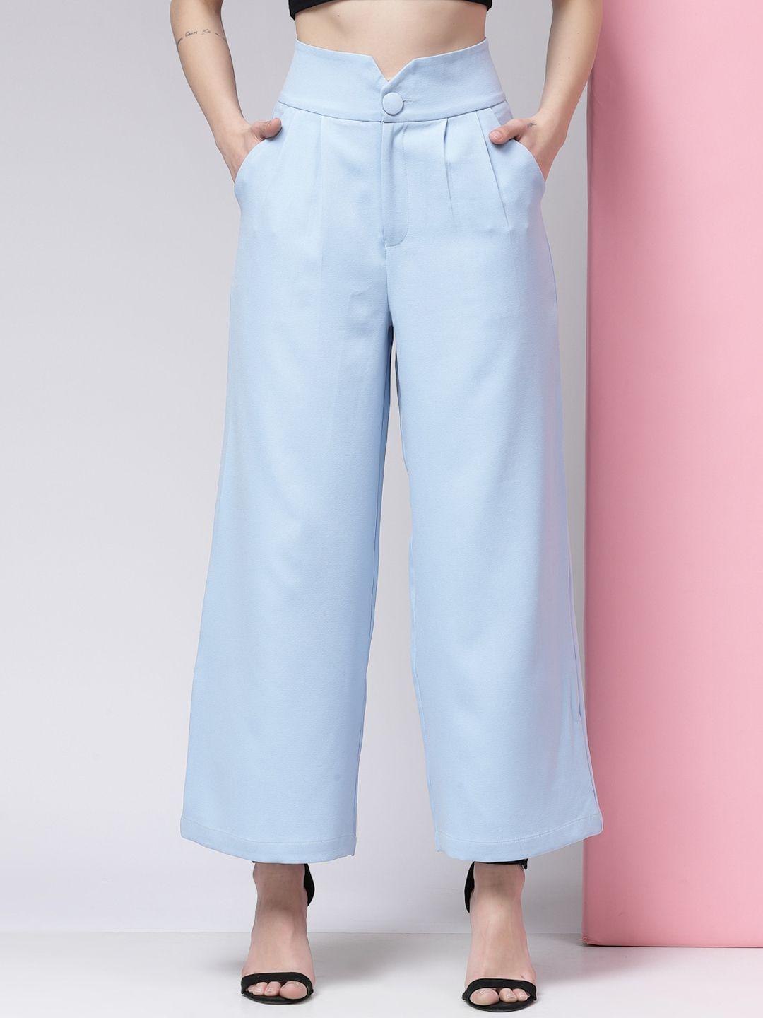 kassually women high-rise easy wash pleated trousers