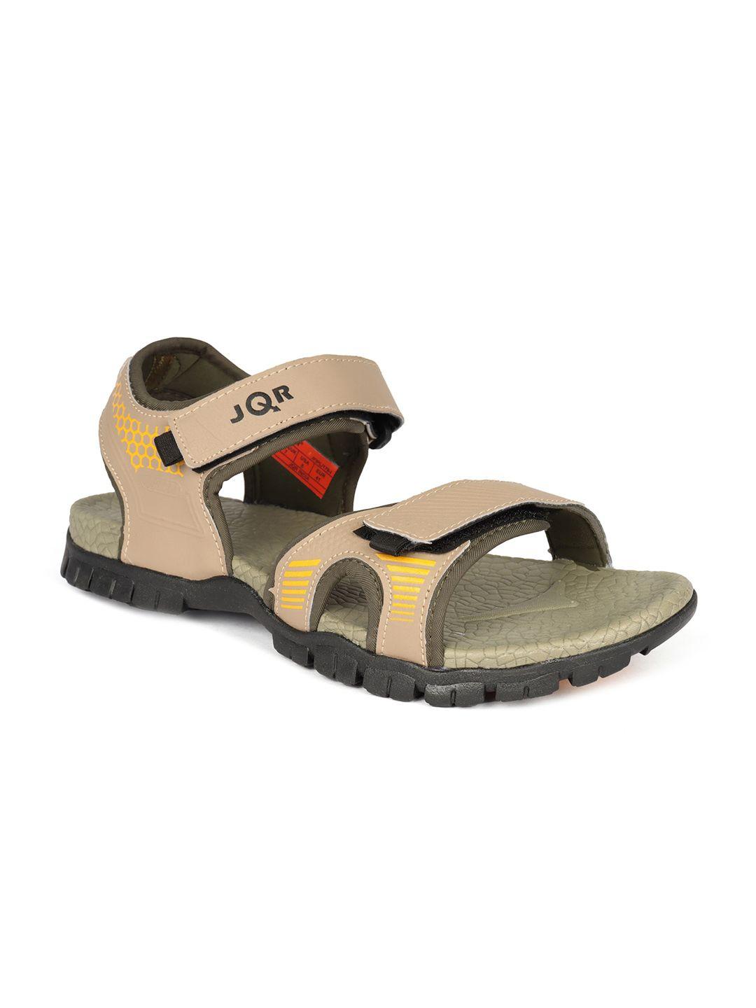 jqr men printed velcro sports sandals