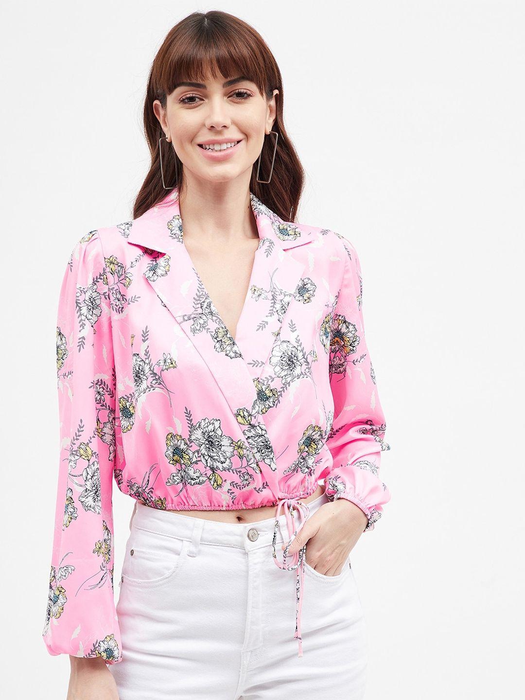 harpa floral print wrap crop top