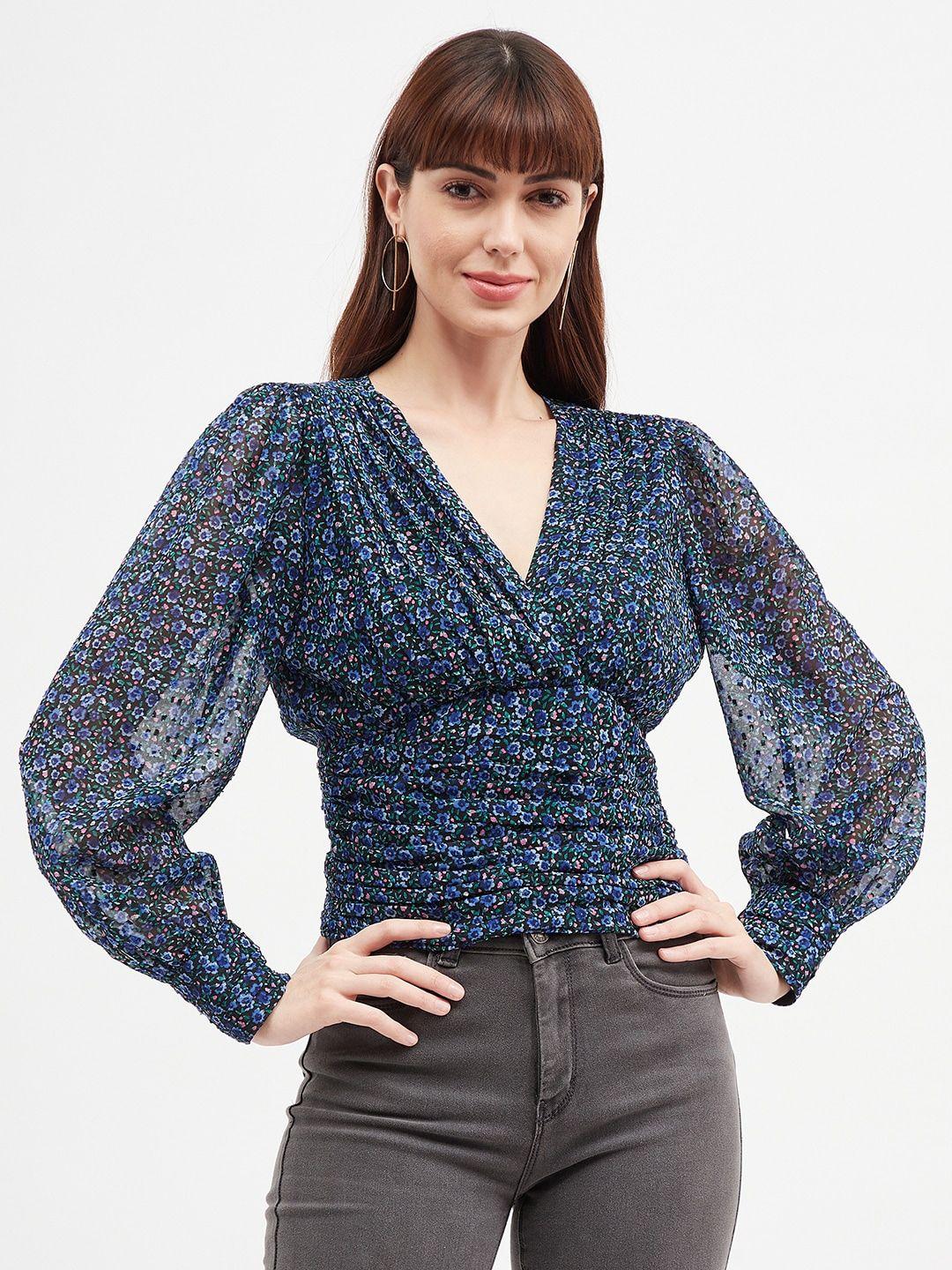 harpa floral printed wrap top