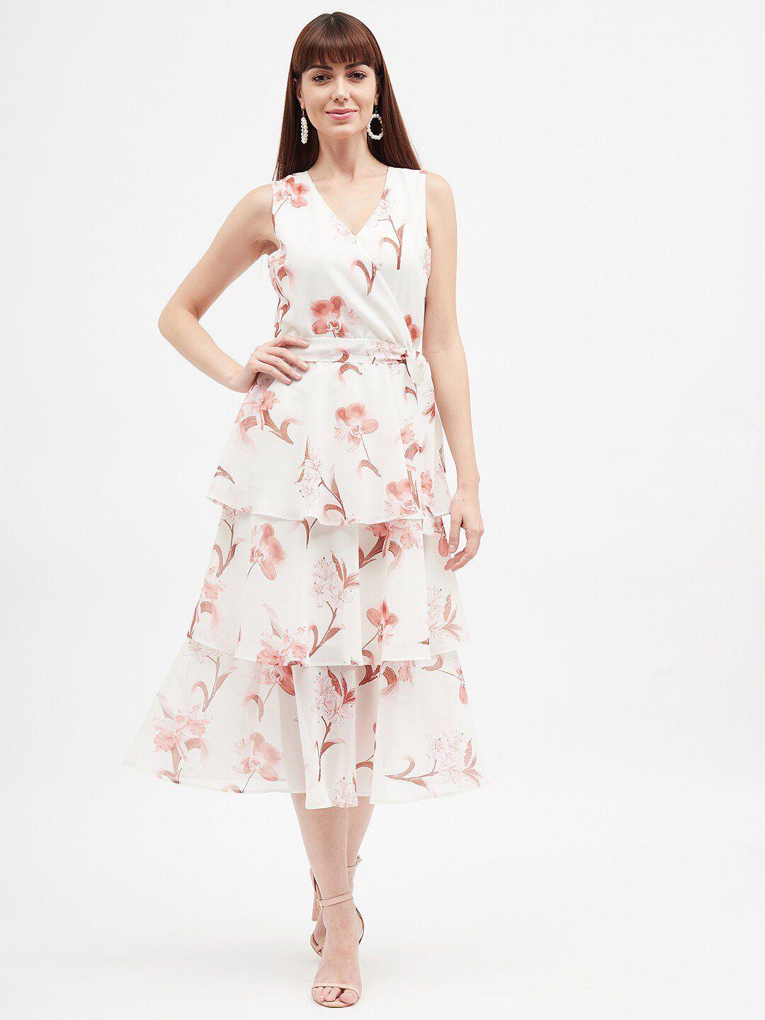 harpa floral georgette wrap midi dress