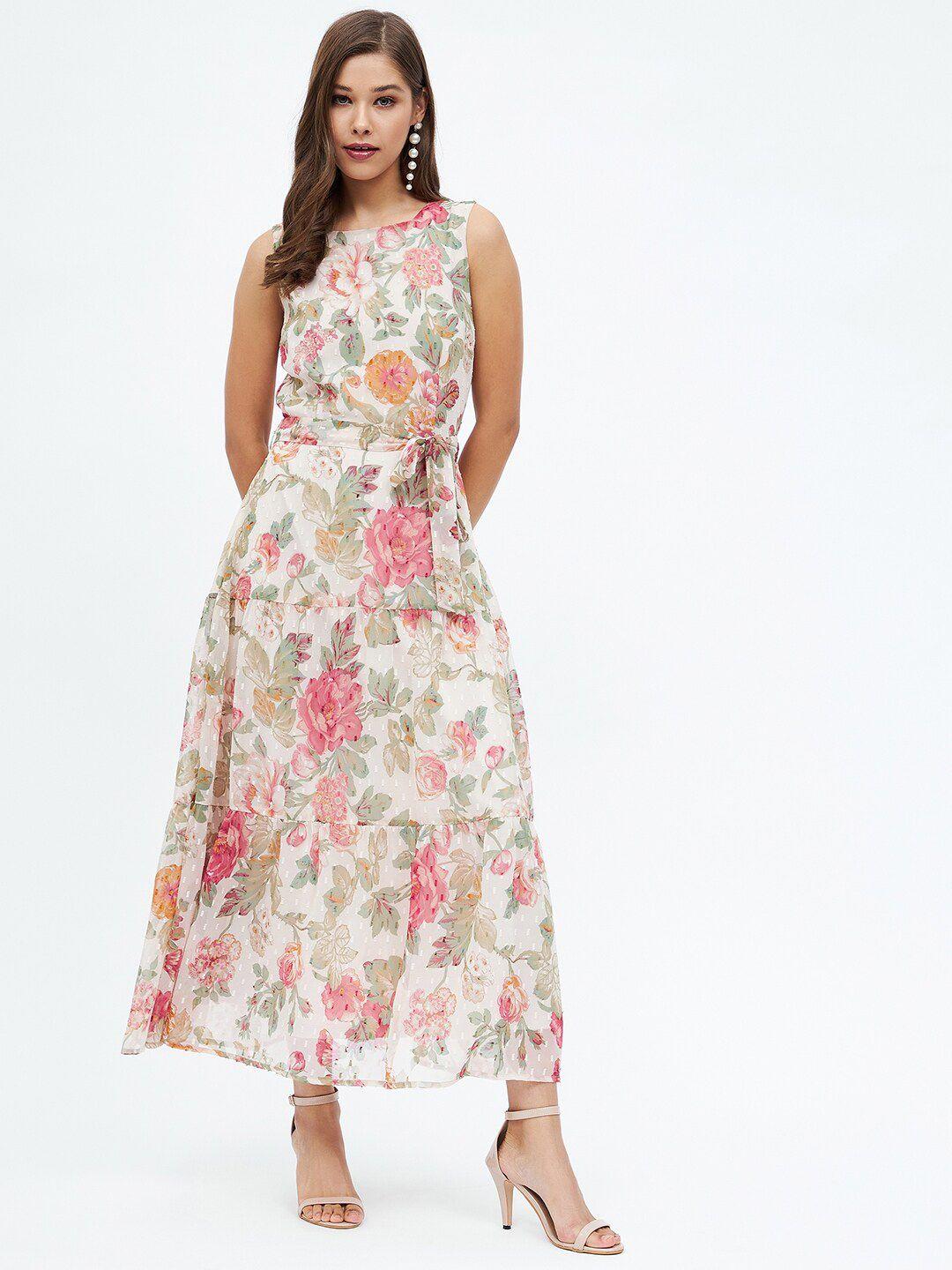 harpa floral printed georgette maxi dress