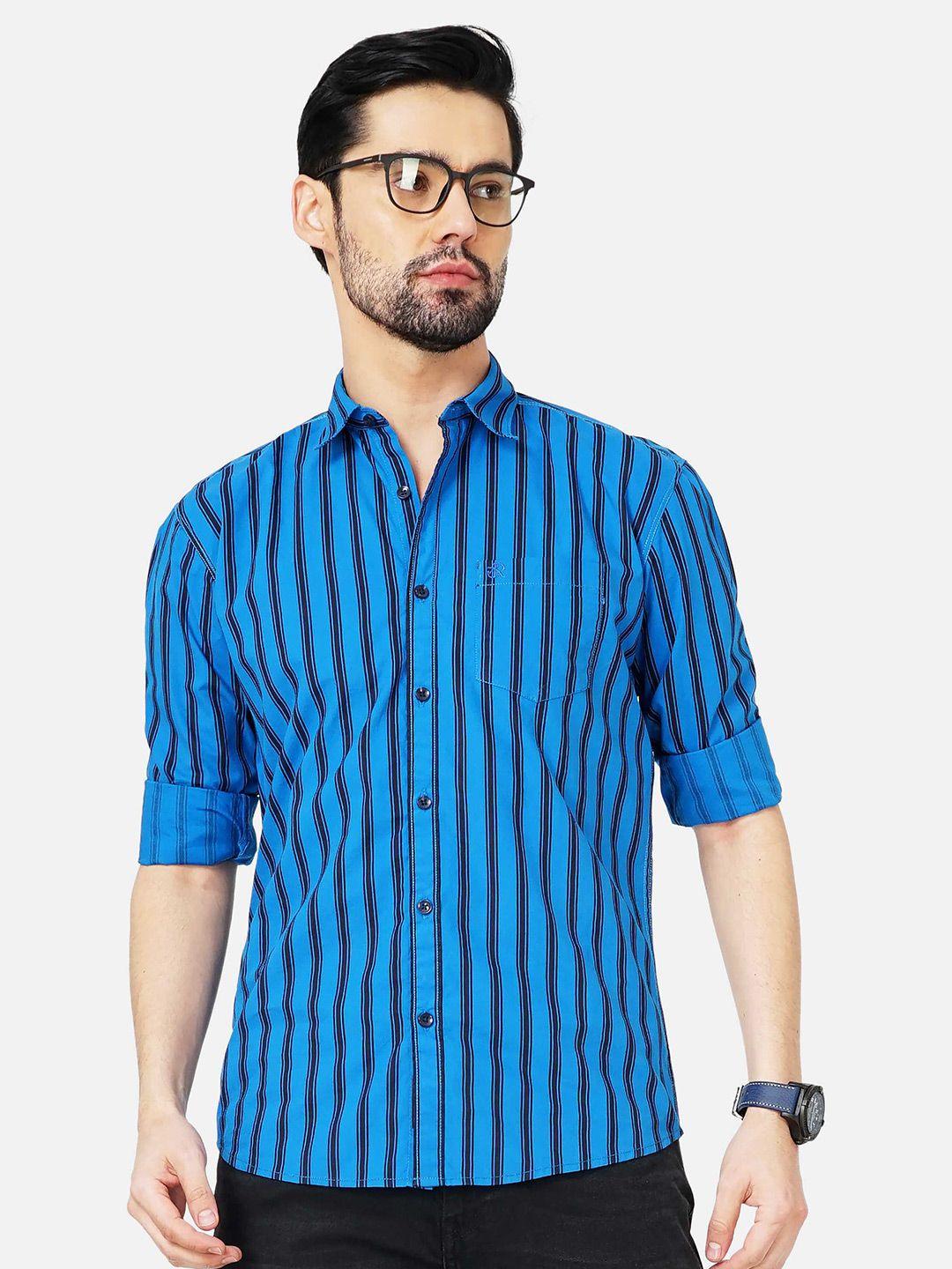 soratia men slim fit striped cotton shirt