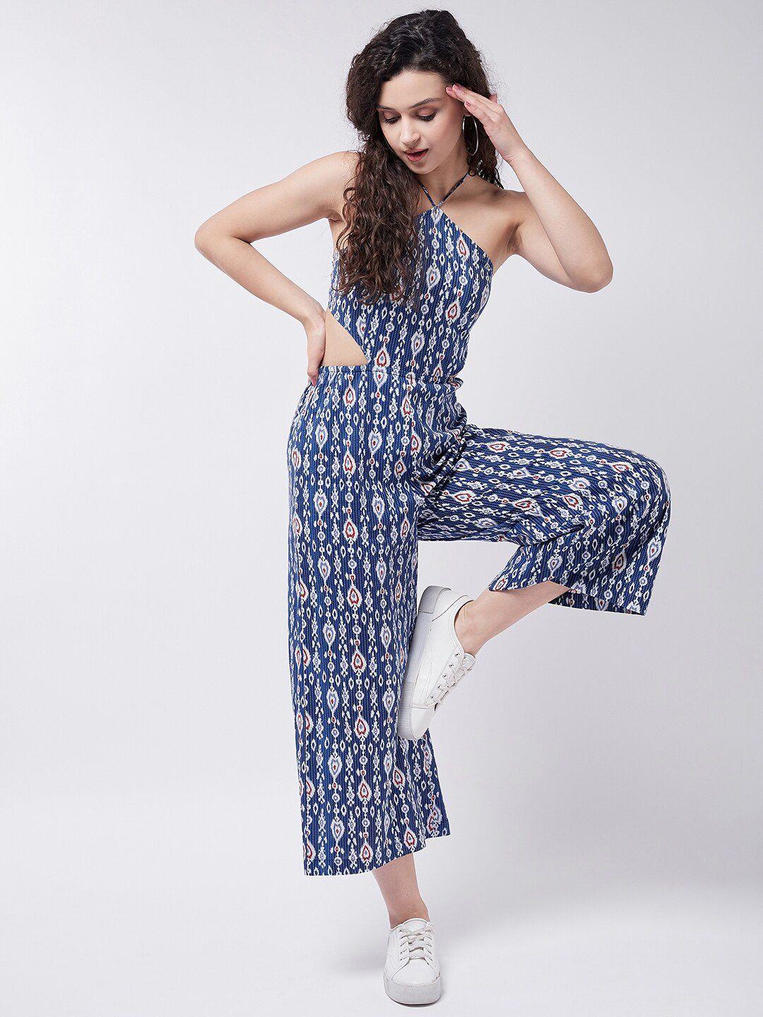 pannkh halter neck printed cotton basic jumpsuit