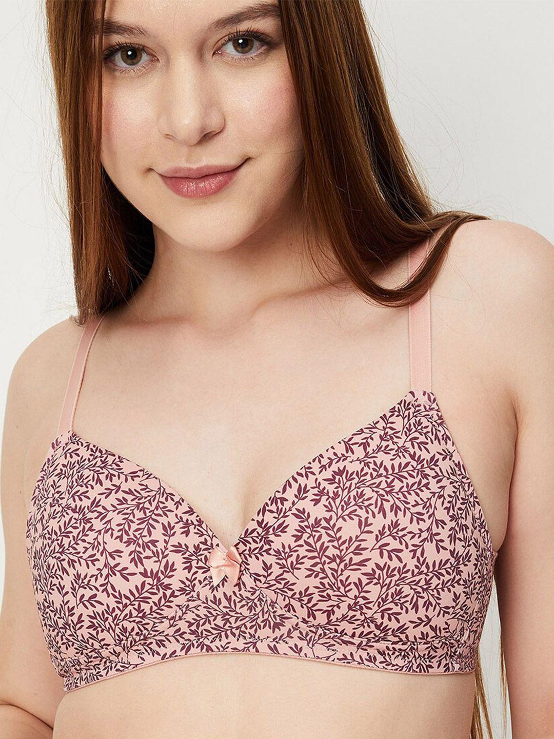 max floral non-wired lightly padded seamless all day comfort everyday bra