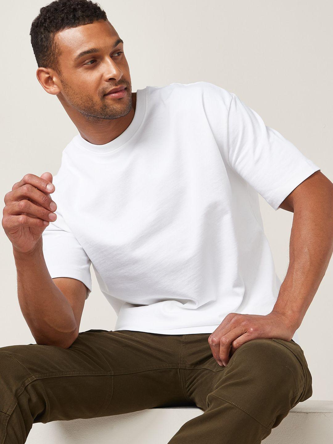 next pure cotton round neck knitted t-shirt