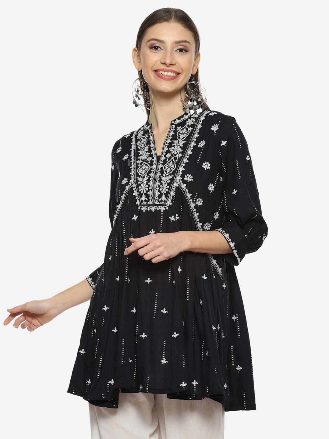 biba women floral embroidered kurti