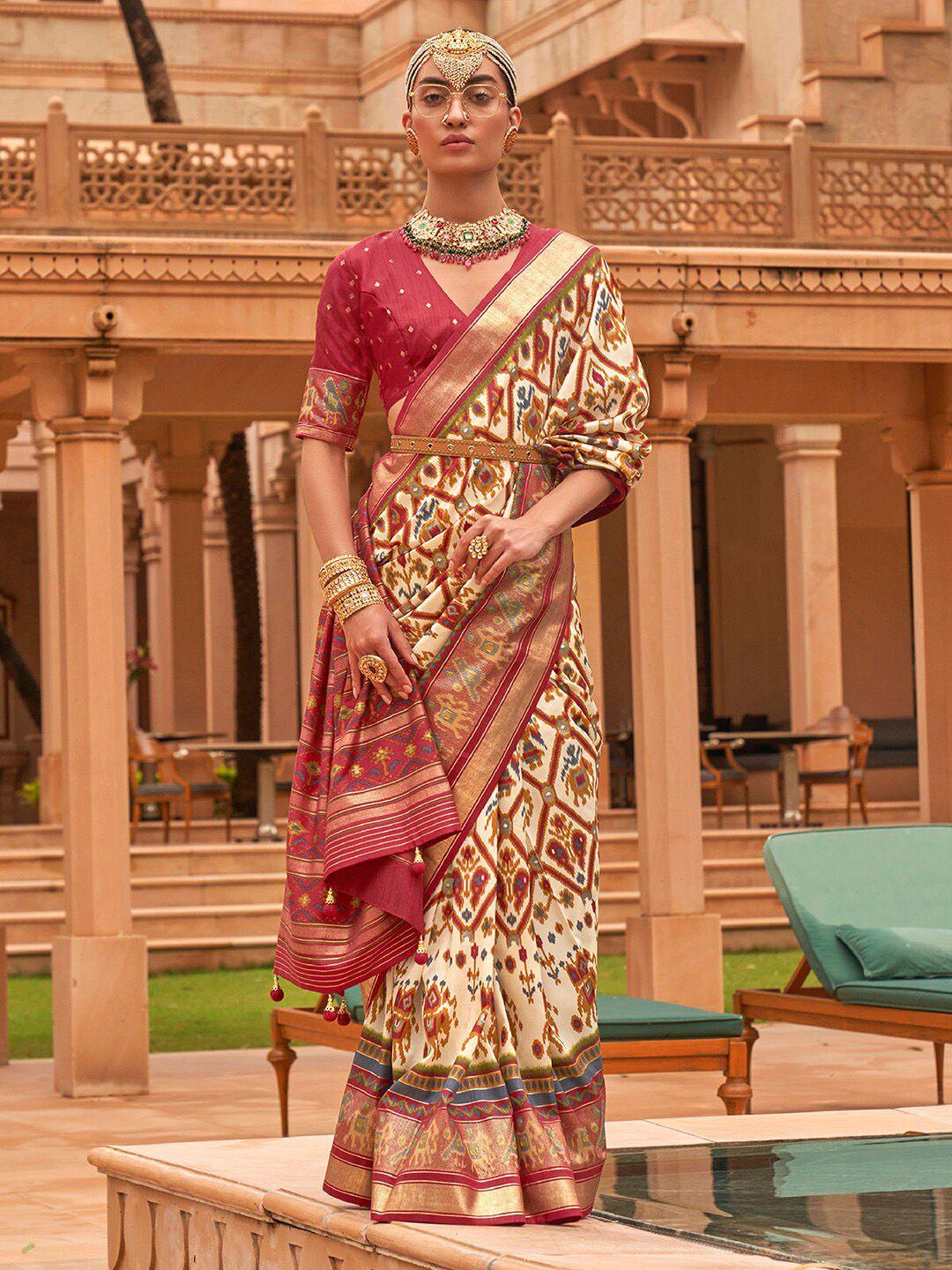 anouk ethnic motifs zari patola saree