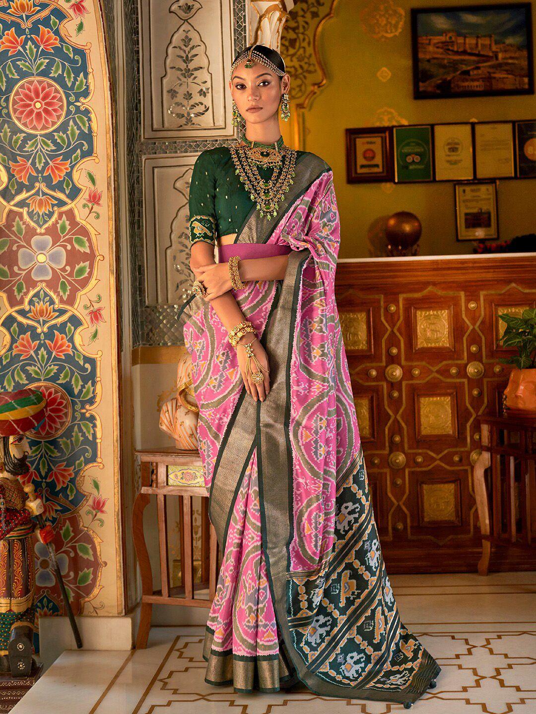 anouk ethnic motifs woven design zari patola saree