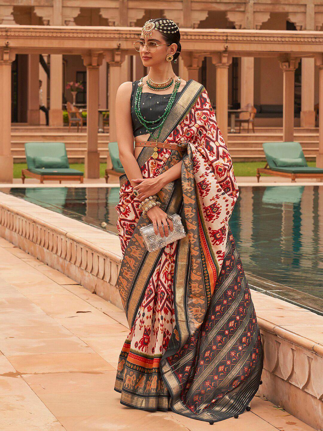 anouk ethnic motifs woven design zari patola saree