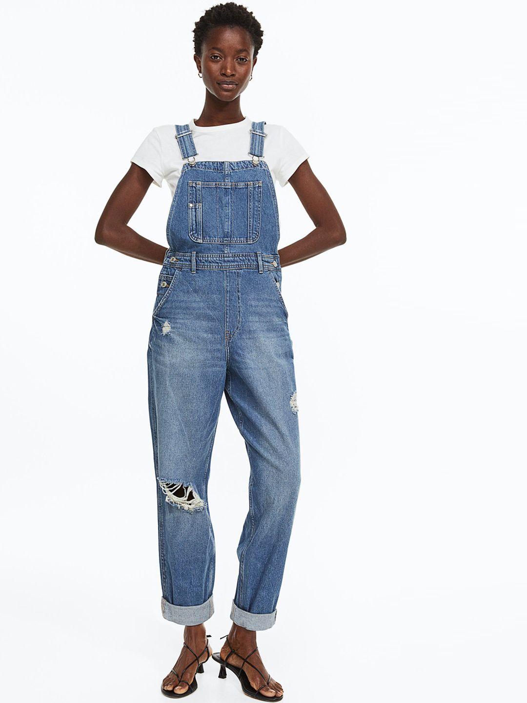 h&m women mom fit denim dungarees