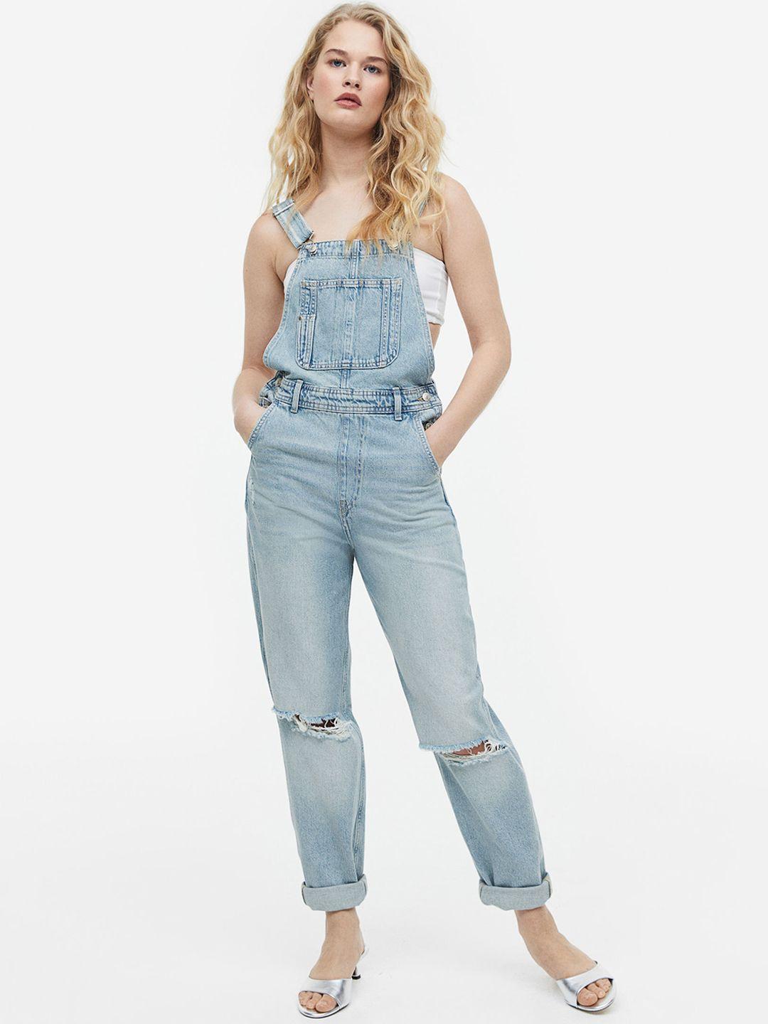 h&m women mom fit denim dungarees