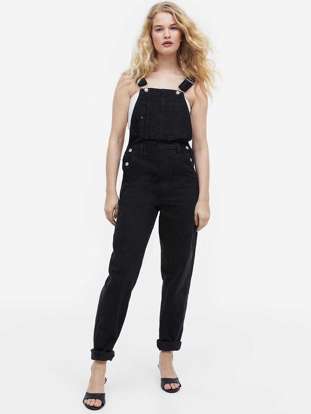 h&m women mom fit denim dungarees