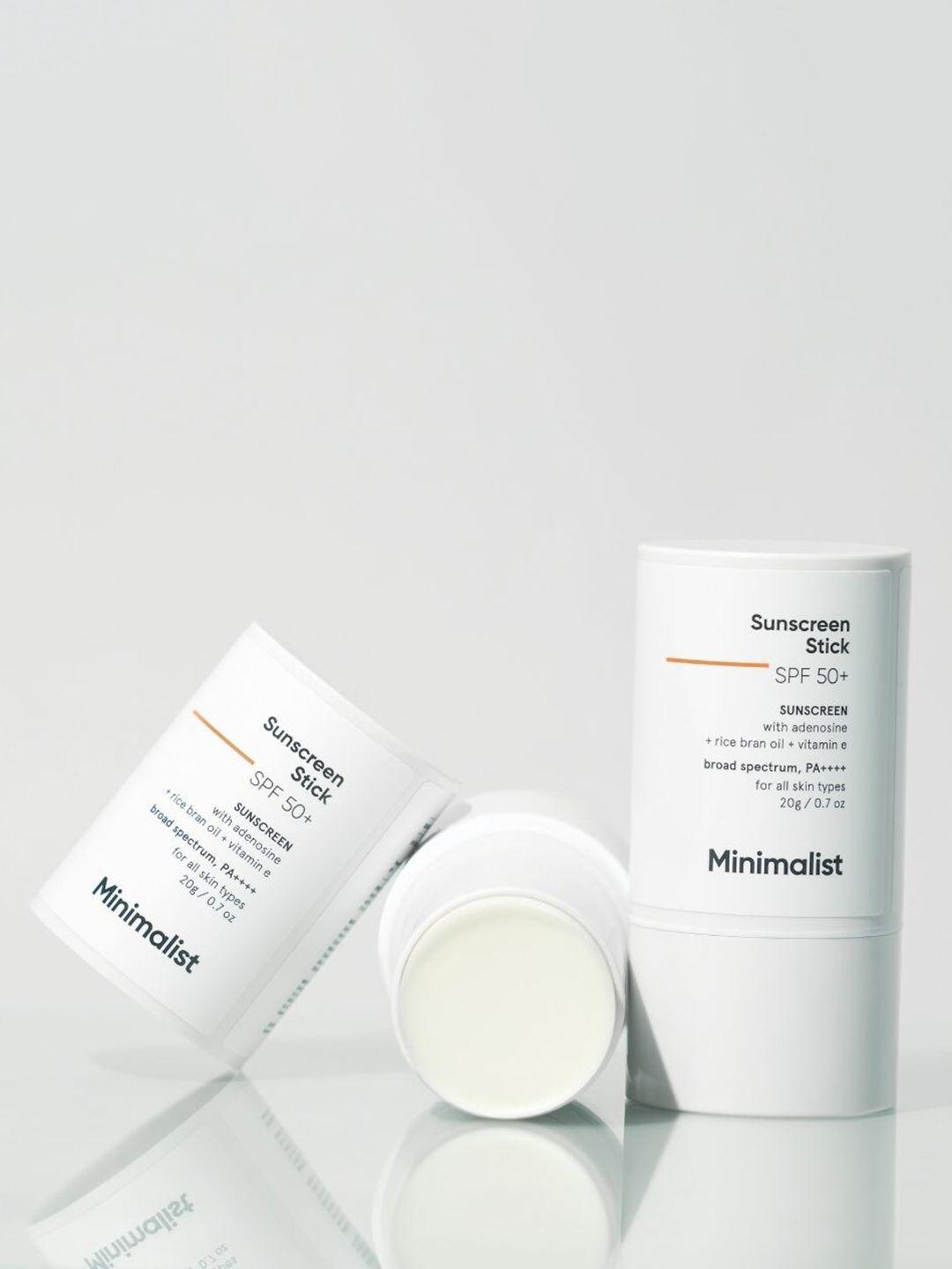 minimalist spf50 sunscreen stick broad spectrum pa++++ with adenosine & rice bran oil- 20g