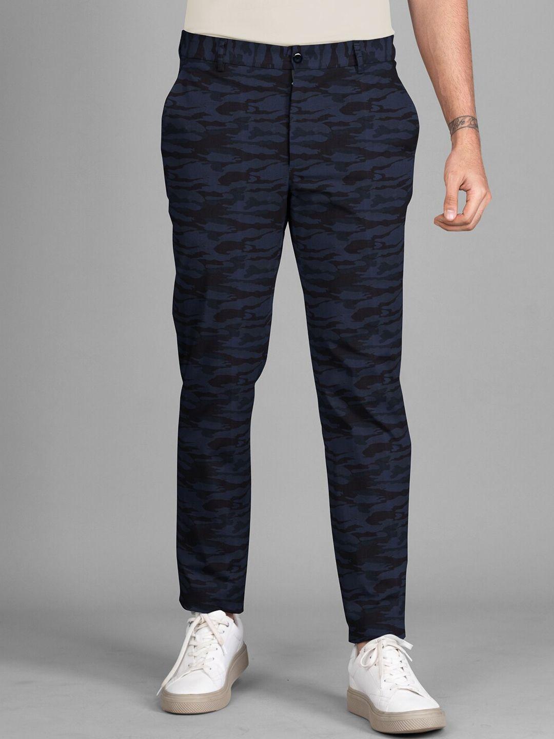 the pant project men camouflage printed cotton tailored slim fit wrinkle free trousers