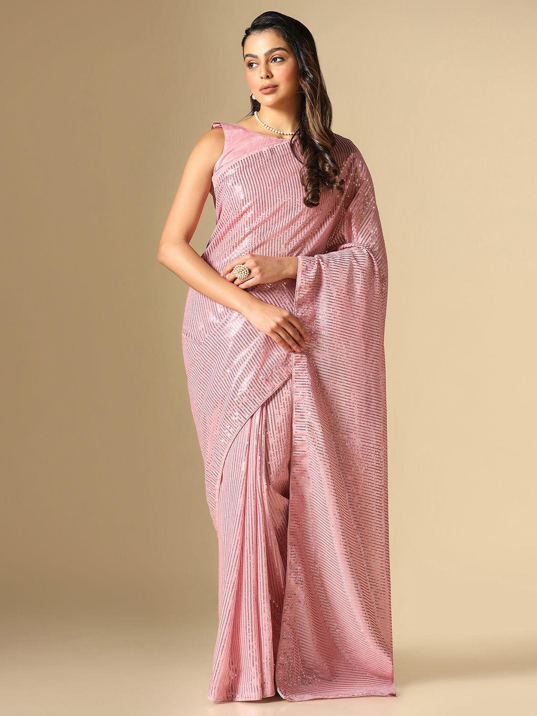 mitera embellished sequinned saree