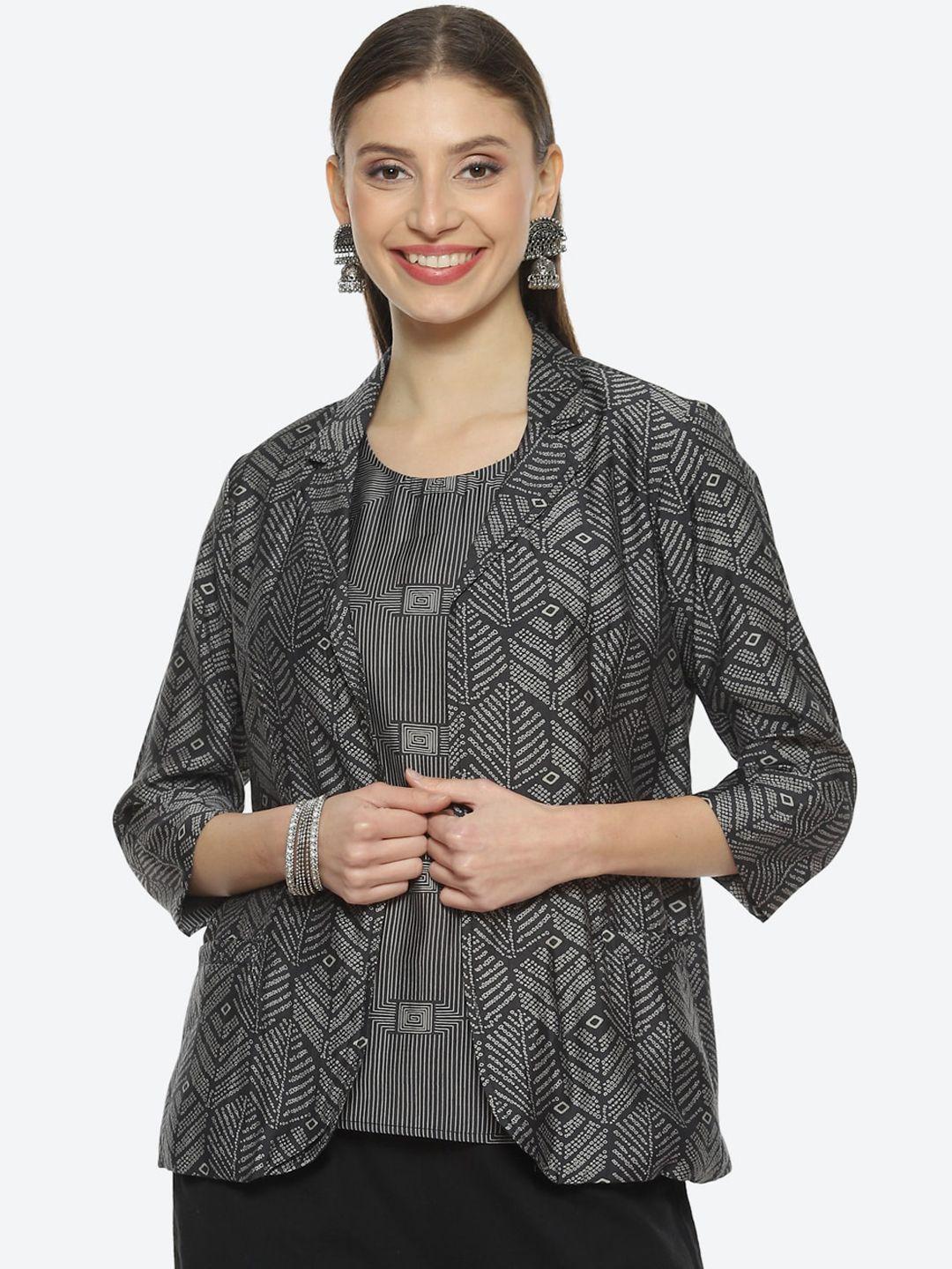 biba women printed tailored jacket