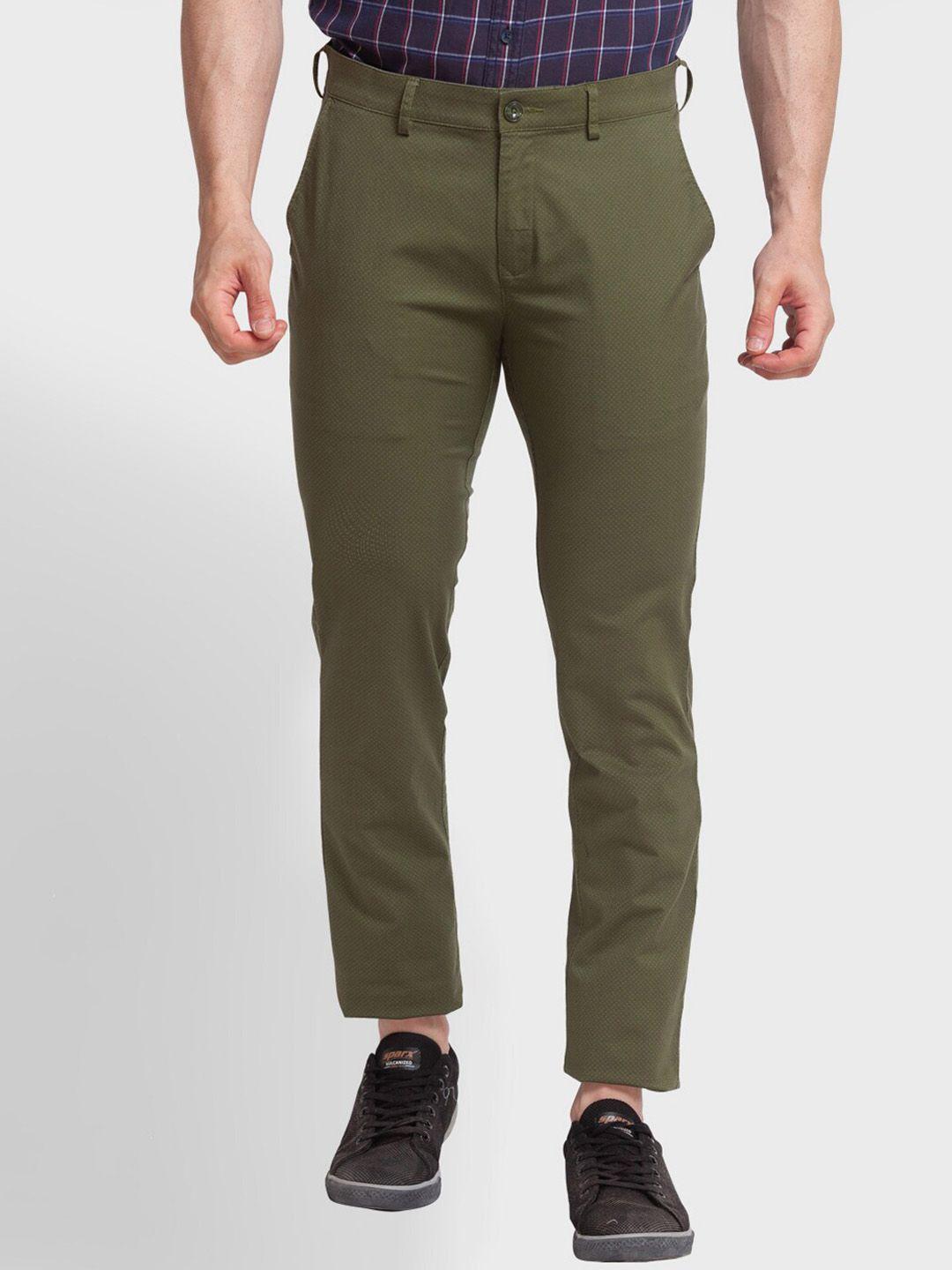 colorplus men mid rise regular fit trousers