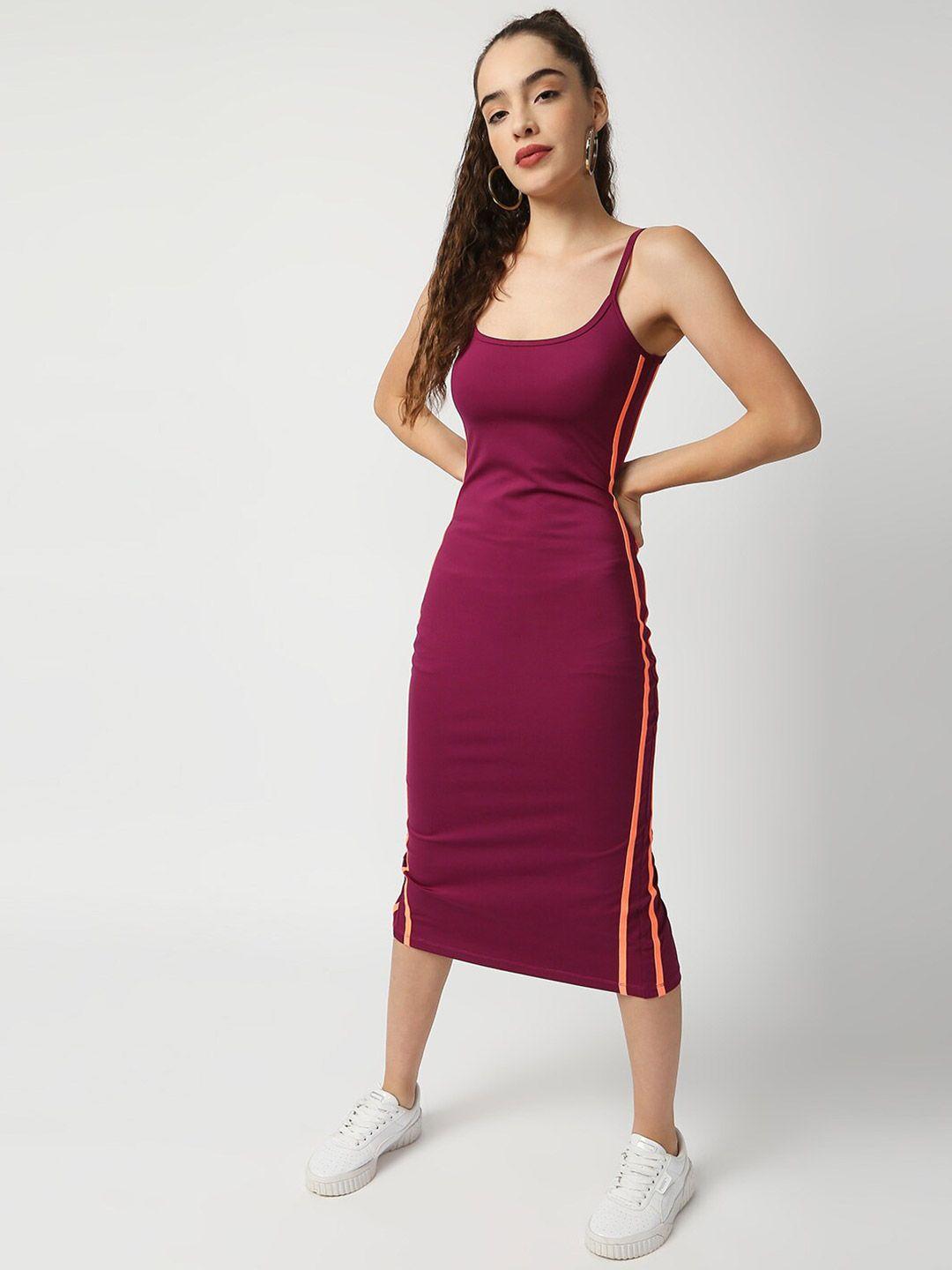 disrupt shoulder straps cotton bodycon midi dress