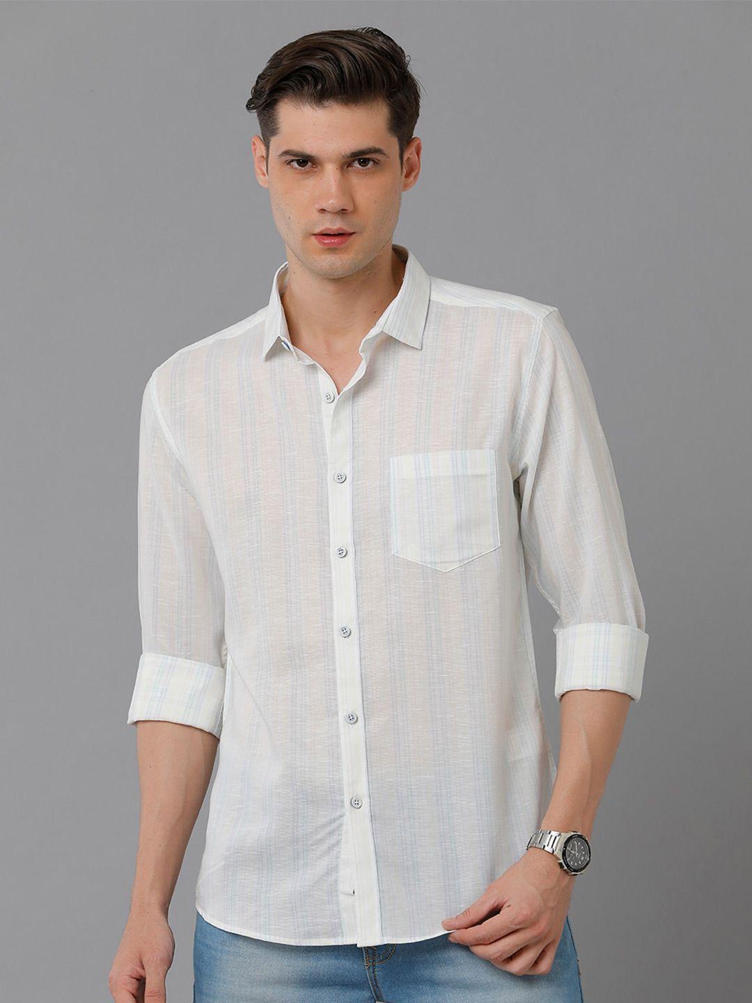 yovish men comfort slim fit striped cotton party shirt