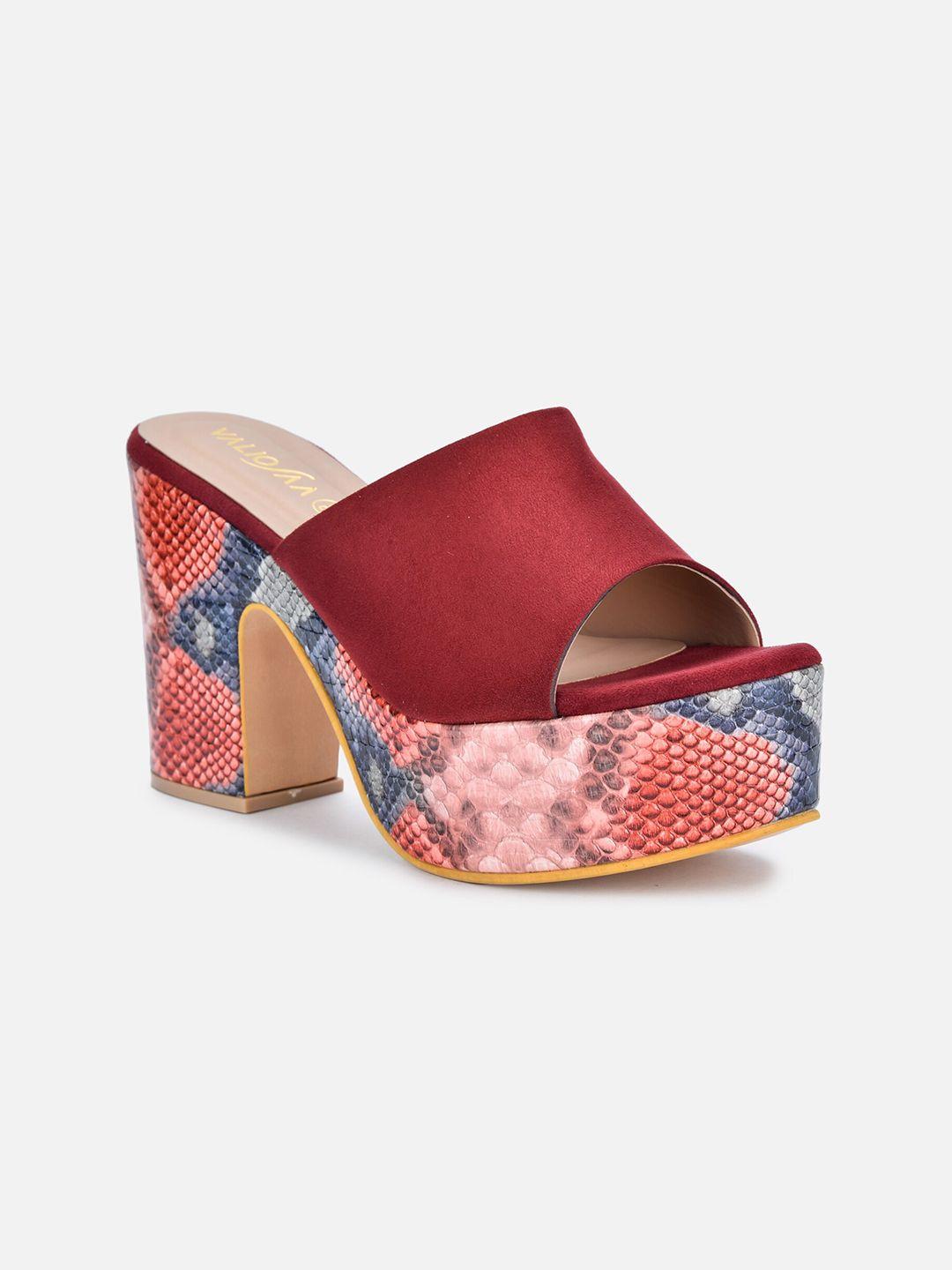 valiosaa printed suede block mules