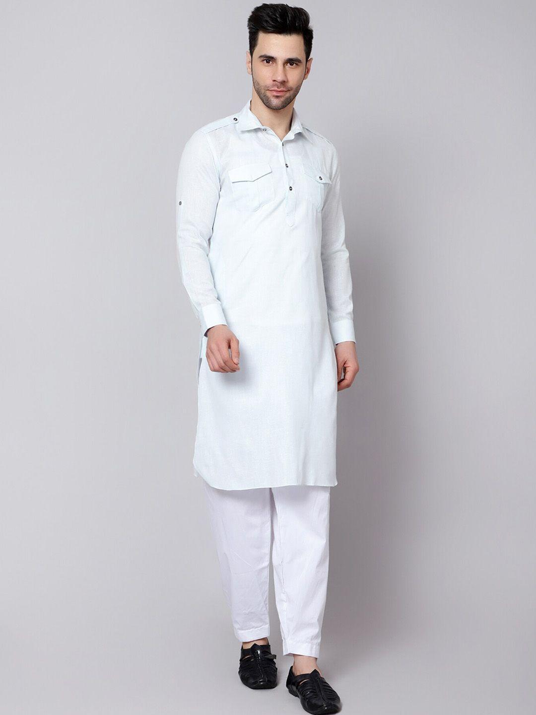 here&now men shirt collar pathani kurta with salwar