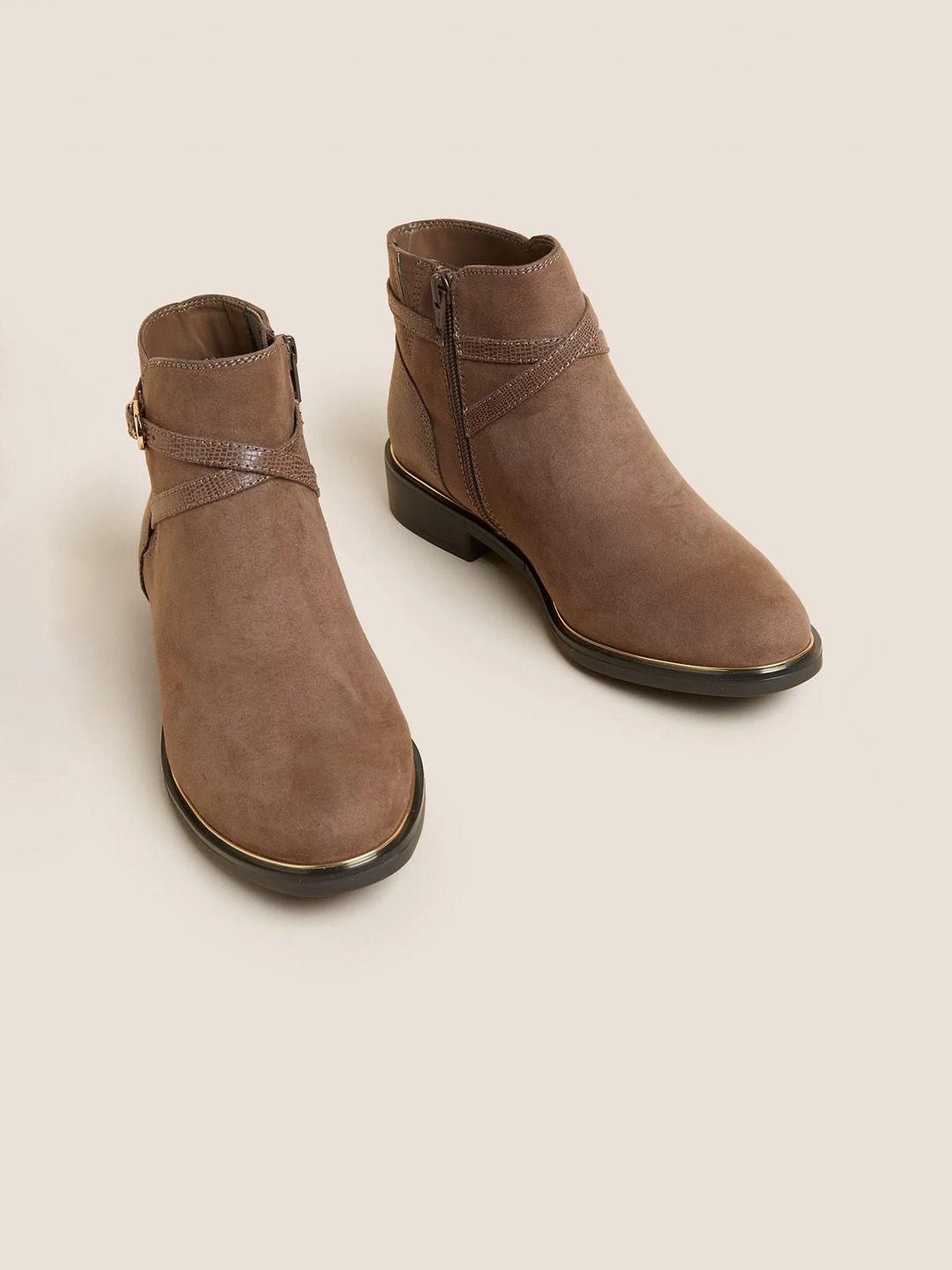 marks & spencer women buckled regular boots