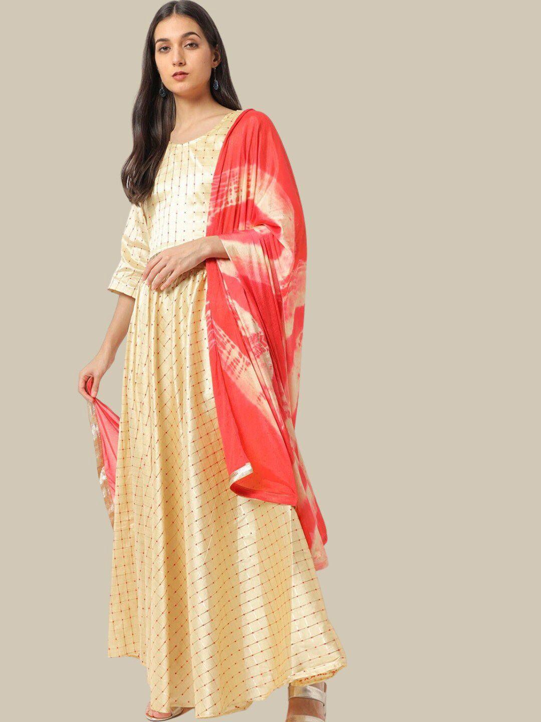 chhabra 555 made to measure checked chanderi lehenga with choli & with dupatta