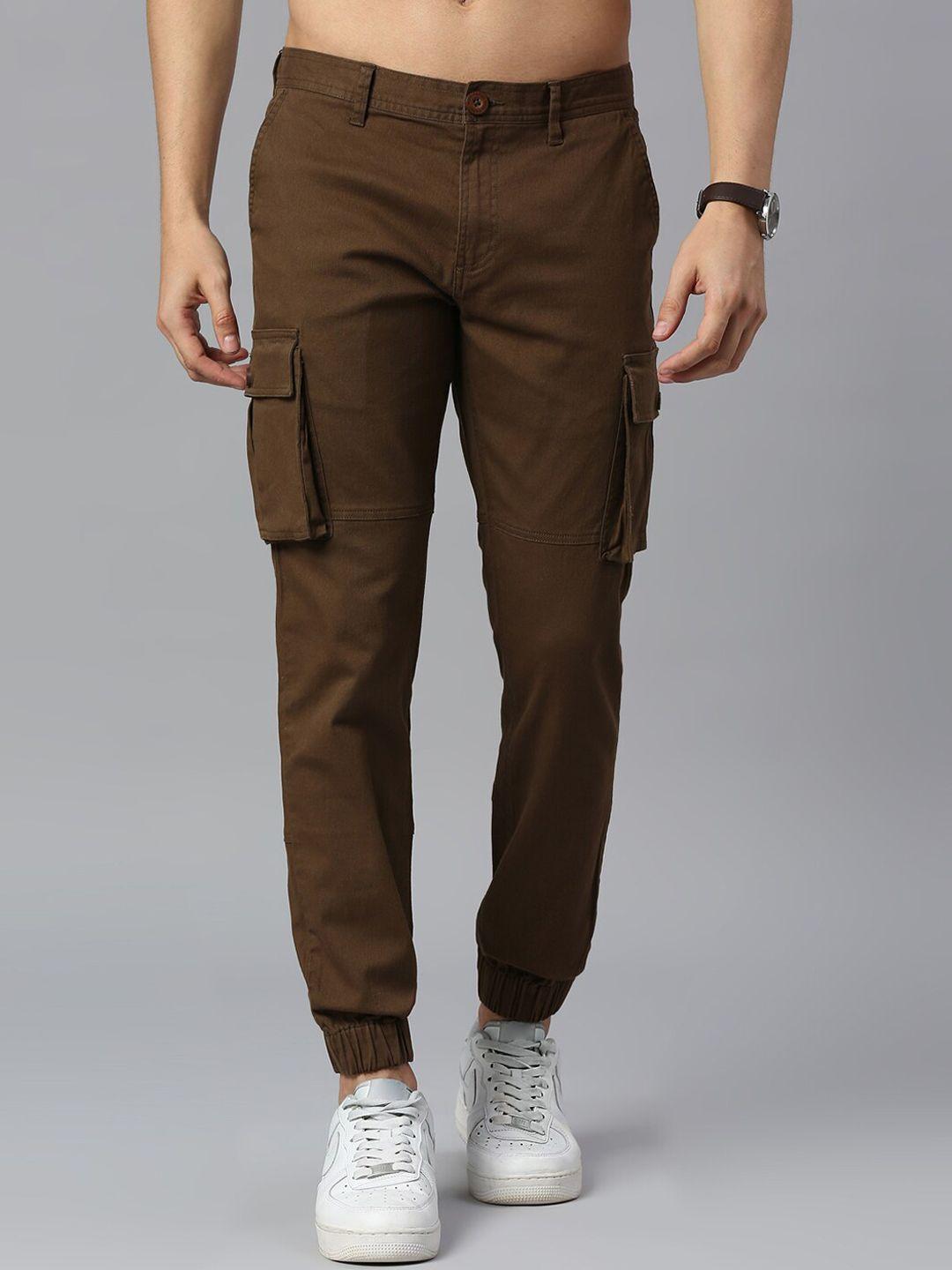 moda rapido men slim fit mid-rise cargos trousers