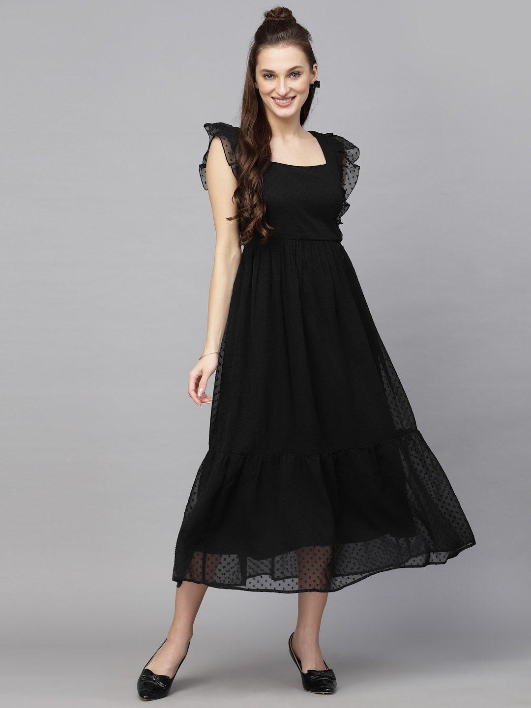 aayu georgette a-line midi dress