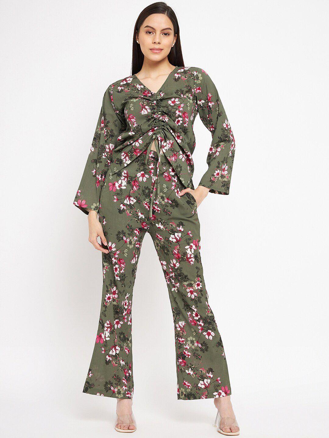 fashfun women printed top & trousers