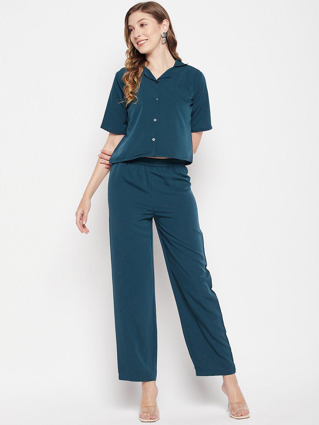 fashfun spread collar casual shirt & trouser co-ords