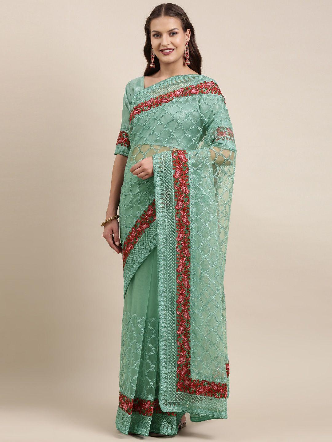 vairagee paisley embroidered supernet saree