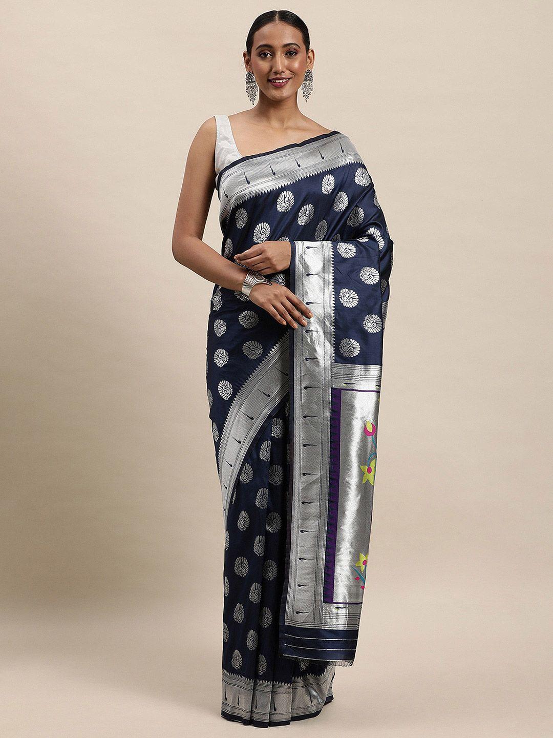 royal rajgharana saree ethnic motif woven design pure silk paithani saree