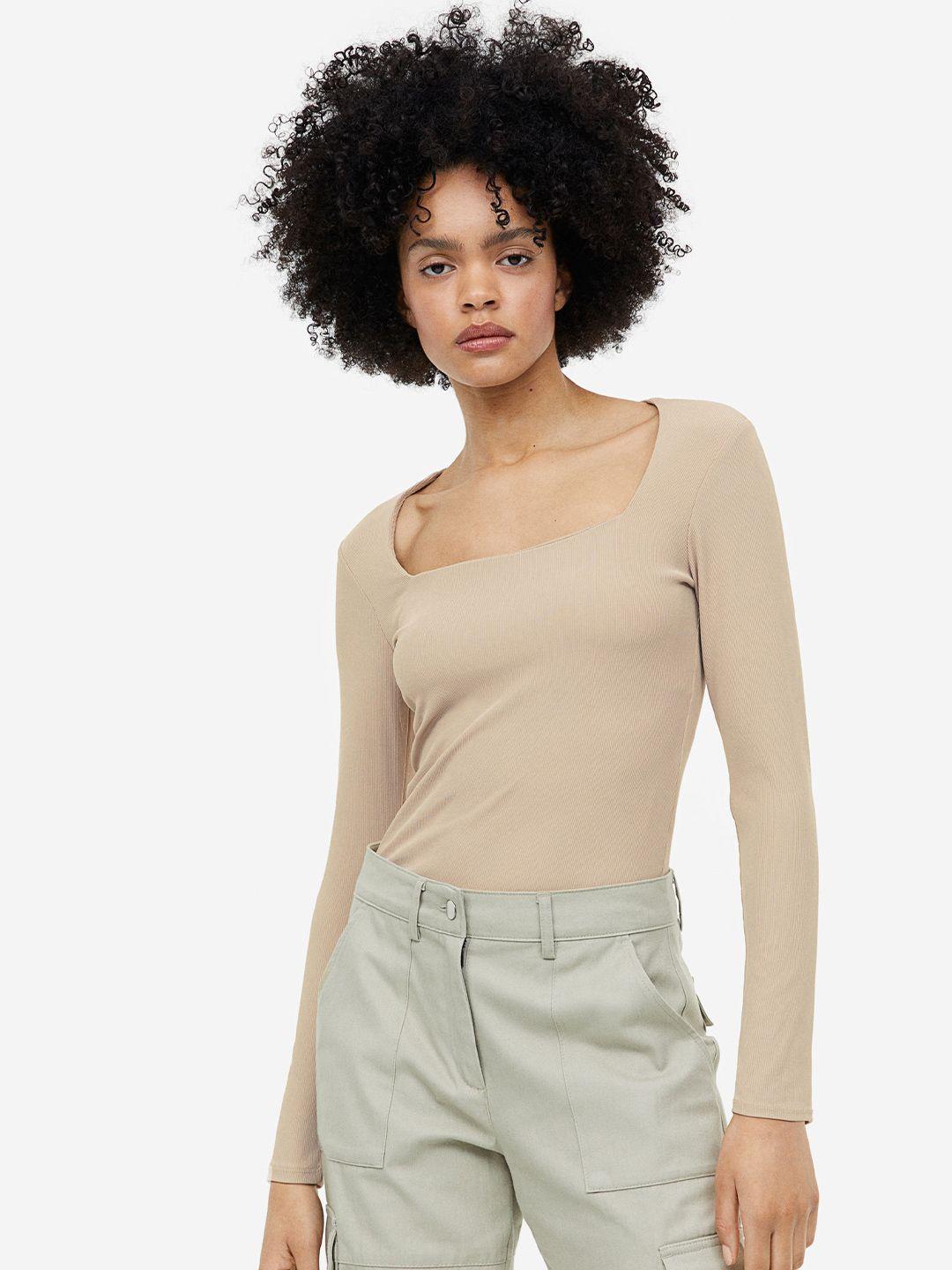 h&m woman long-sleeved jersey top