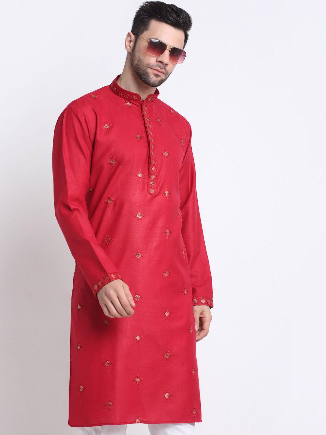 kraft india men embellished cotton kurta