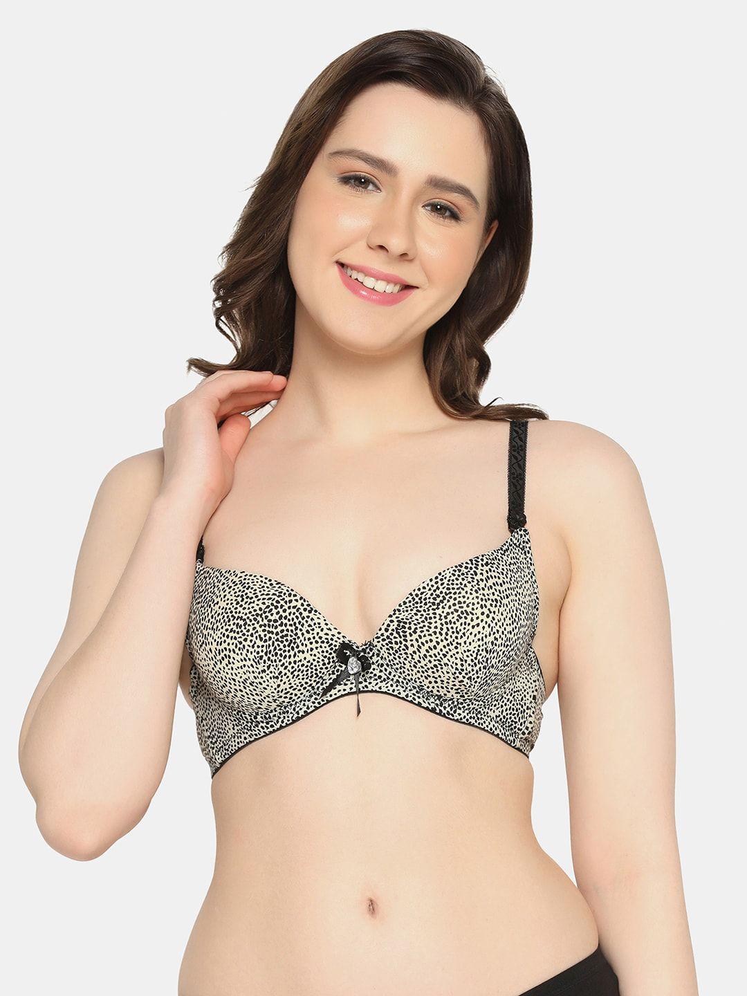 da intimo printed underwired lightly padded all day comfort t-shirt bra