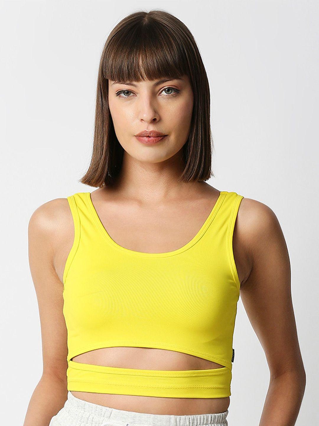 disrupt scoop neck cut-out tank crop top