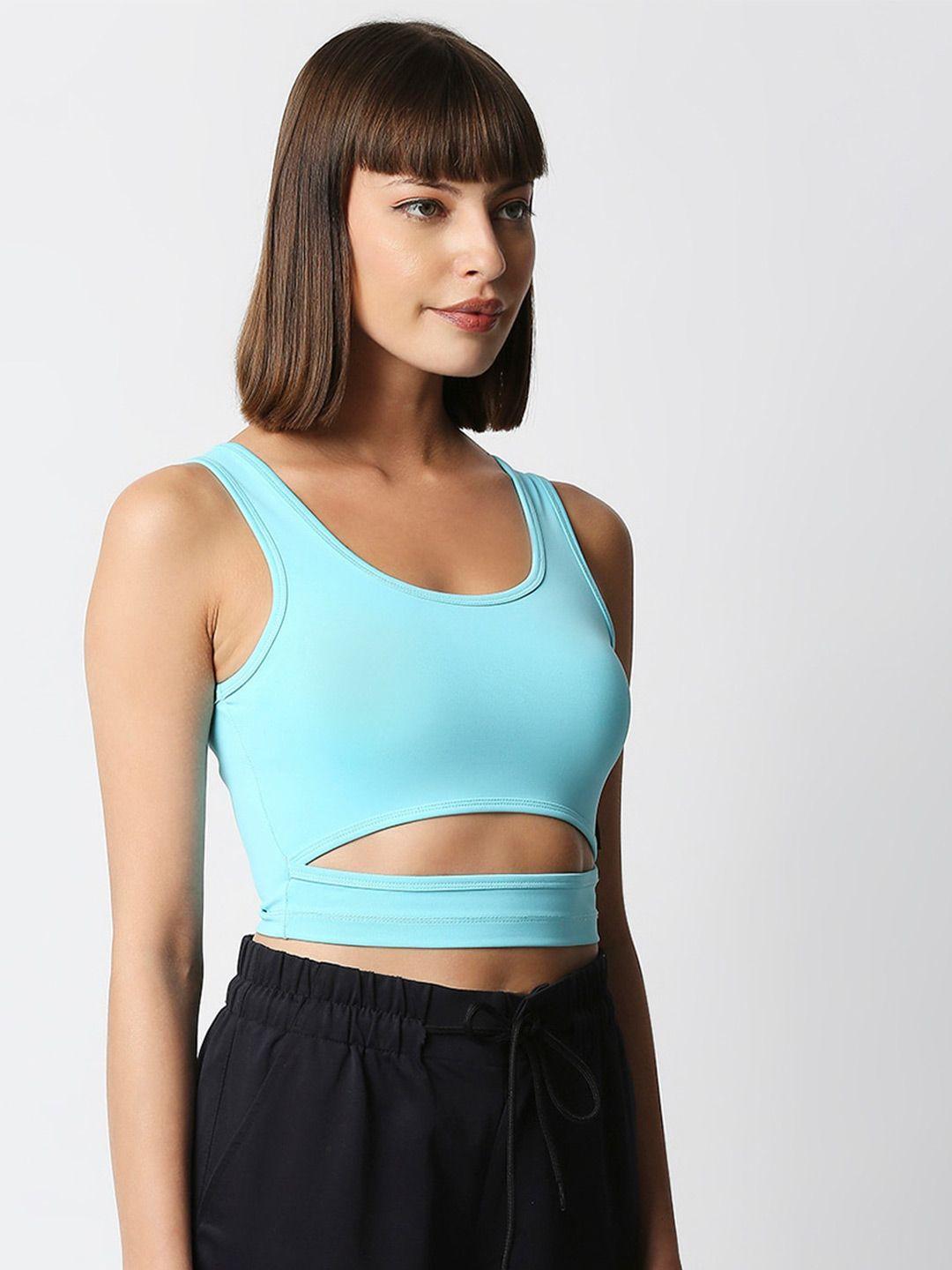 disrupt scoop neck sleeveless crop top