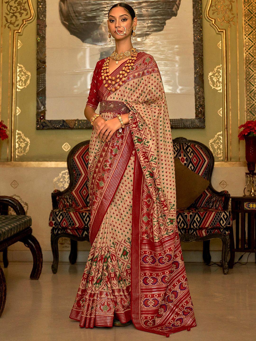 anouk ethnic motifs woven design zari patola saree