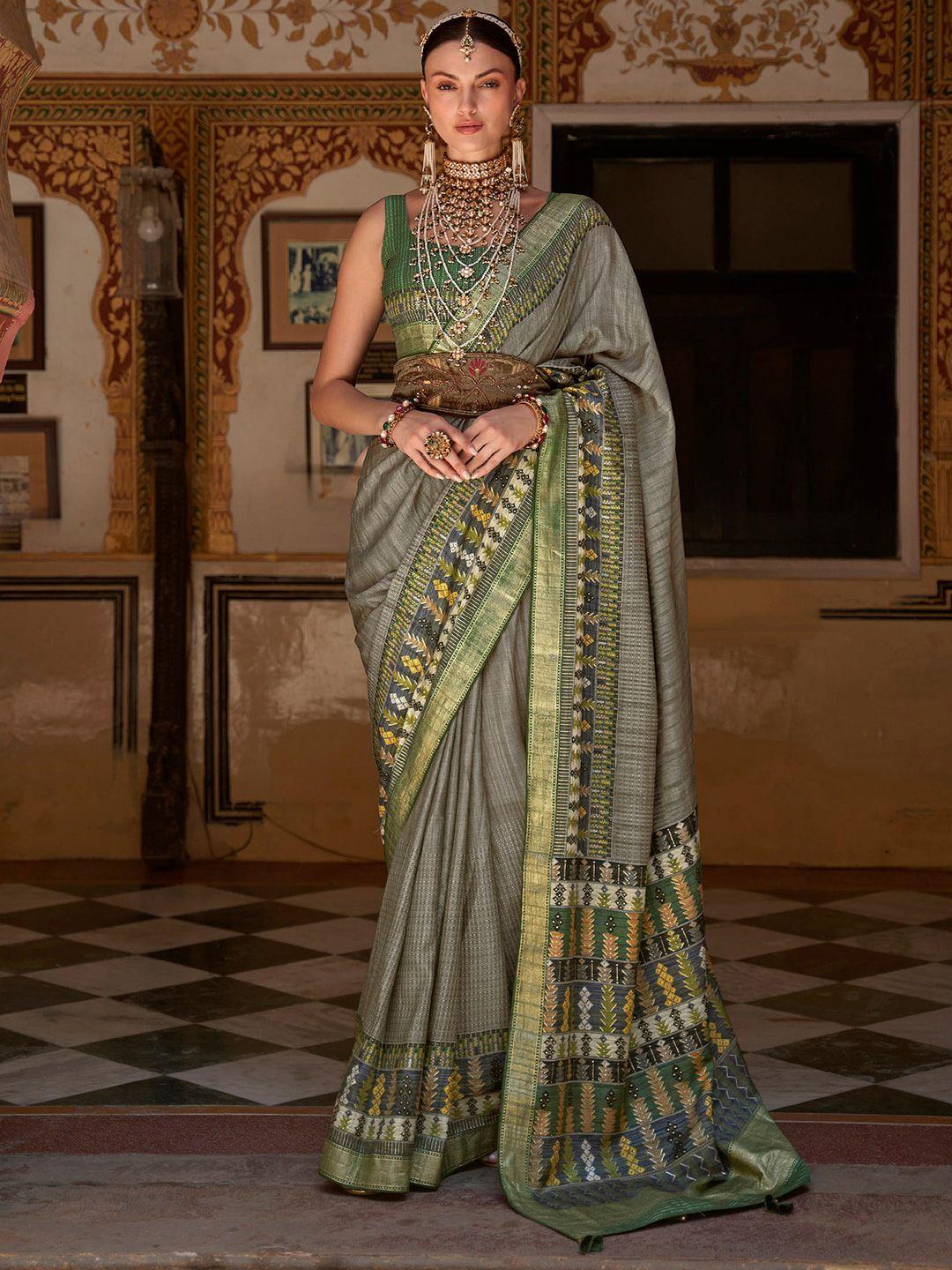 anouk geometric motifs bagru saree