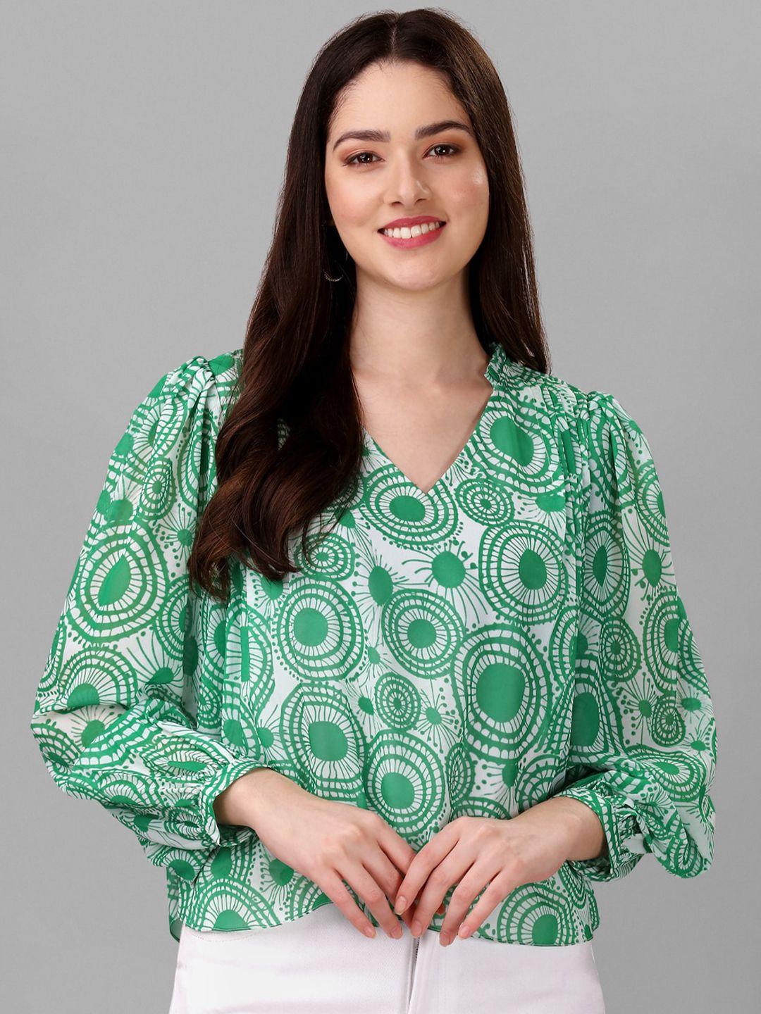 masakali.co geometric printed georgette top