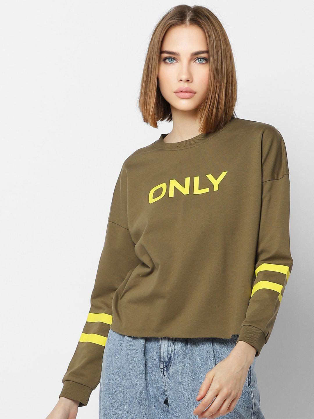 only women brand logo printed cotton sweatshirt