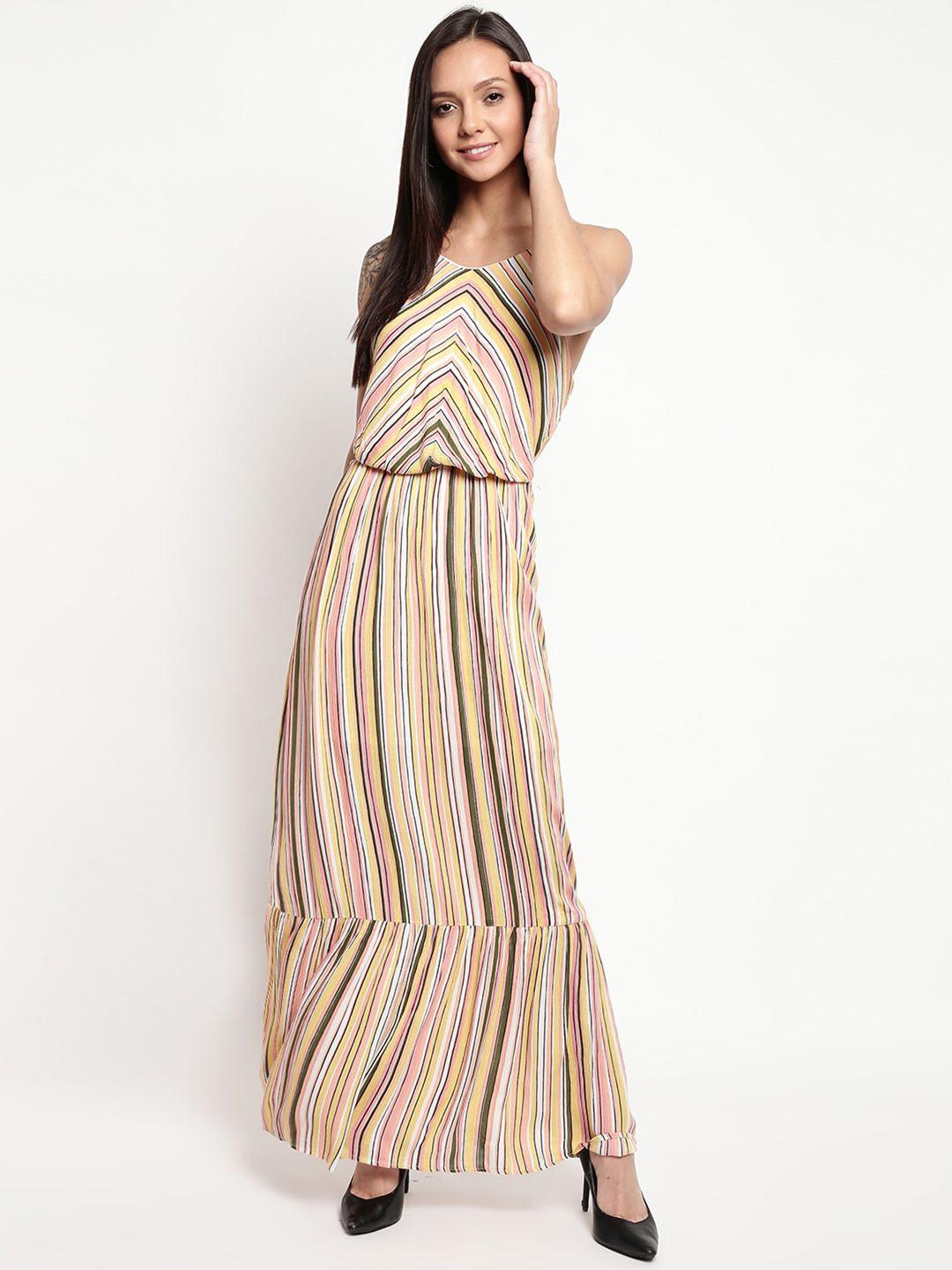 mayra striped shoulder straps maxi dress